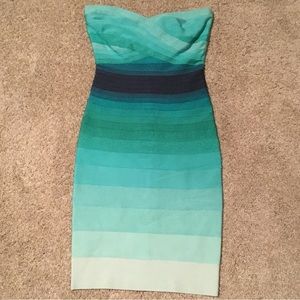 herve leger blue ombre bandage dress Herve Leger | Dresses | Herve Leger Izzie Ombr Dress